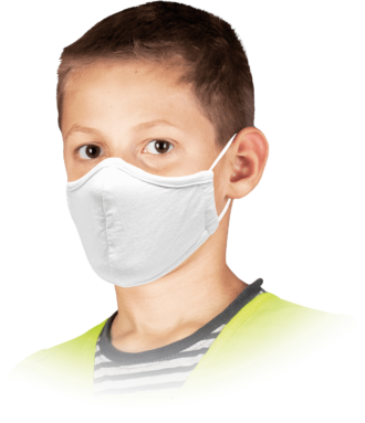 Detské hygienické rúško bavlnené trojvrstvové SAFER WHITE 10ks