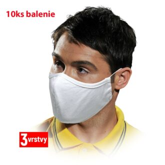 Hygienické rúška bavlnené trojvrstvové SAFER WHITE 10ks