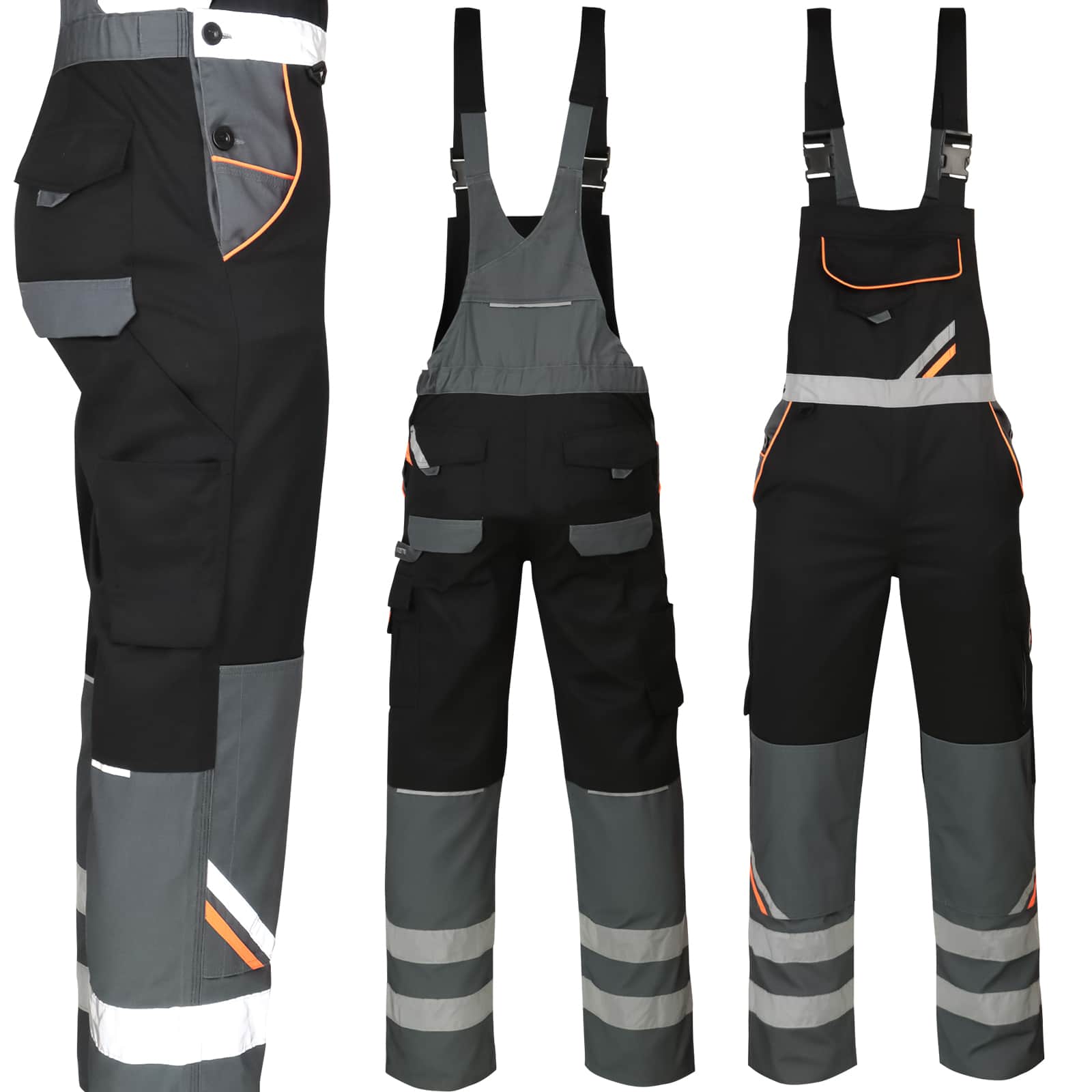 Pracovné montérky na traky PRO BLACK REFLEX Pracovné montérky na traky PRO BLACK REFLEX