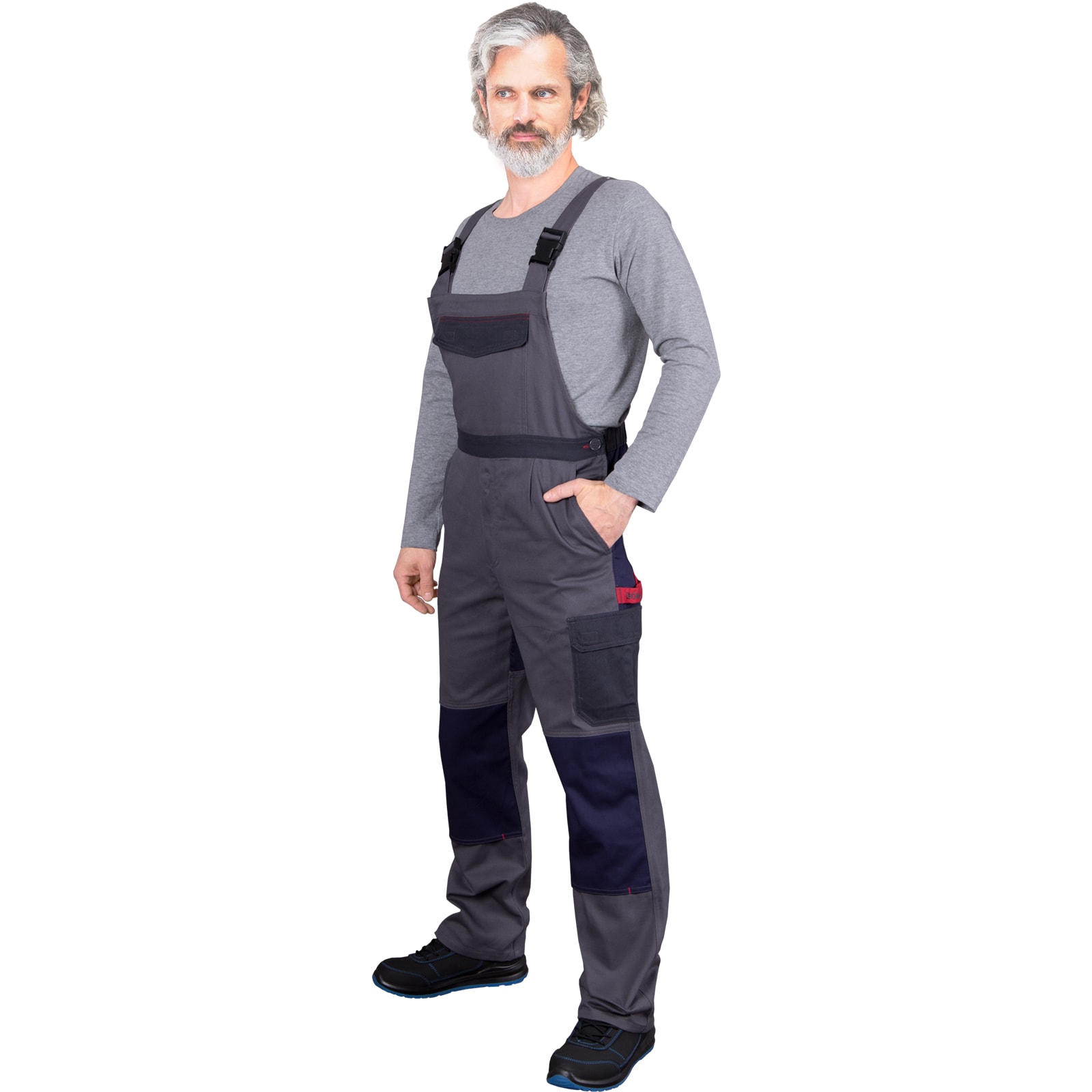 Bavlnené montérky na traky DELUX STRONG GREY Bavlnené montérky na traky DELUX STRONG GREY