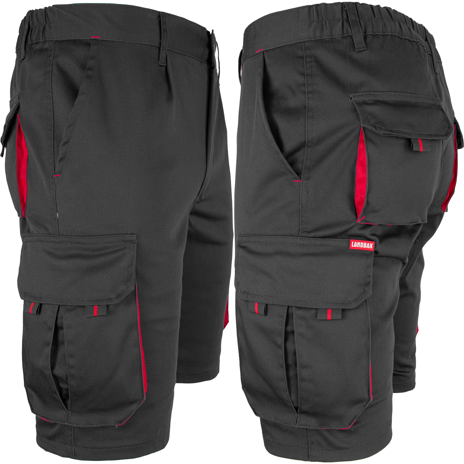 Montérkové kraťasy s elastanom MANNLAND BLACK RED Montérkové kraťasy s elastanom MANNLAND BLACK RED