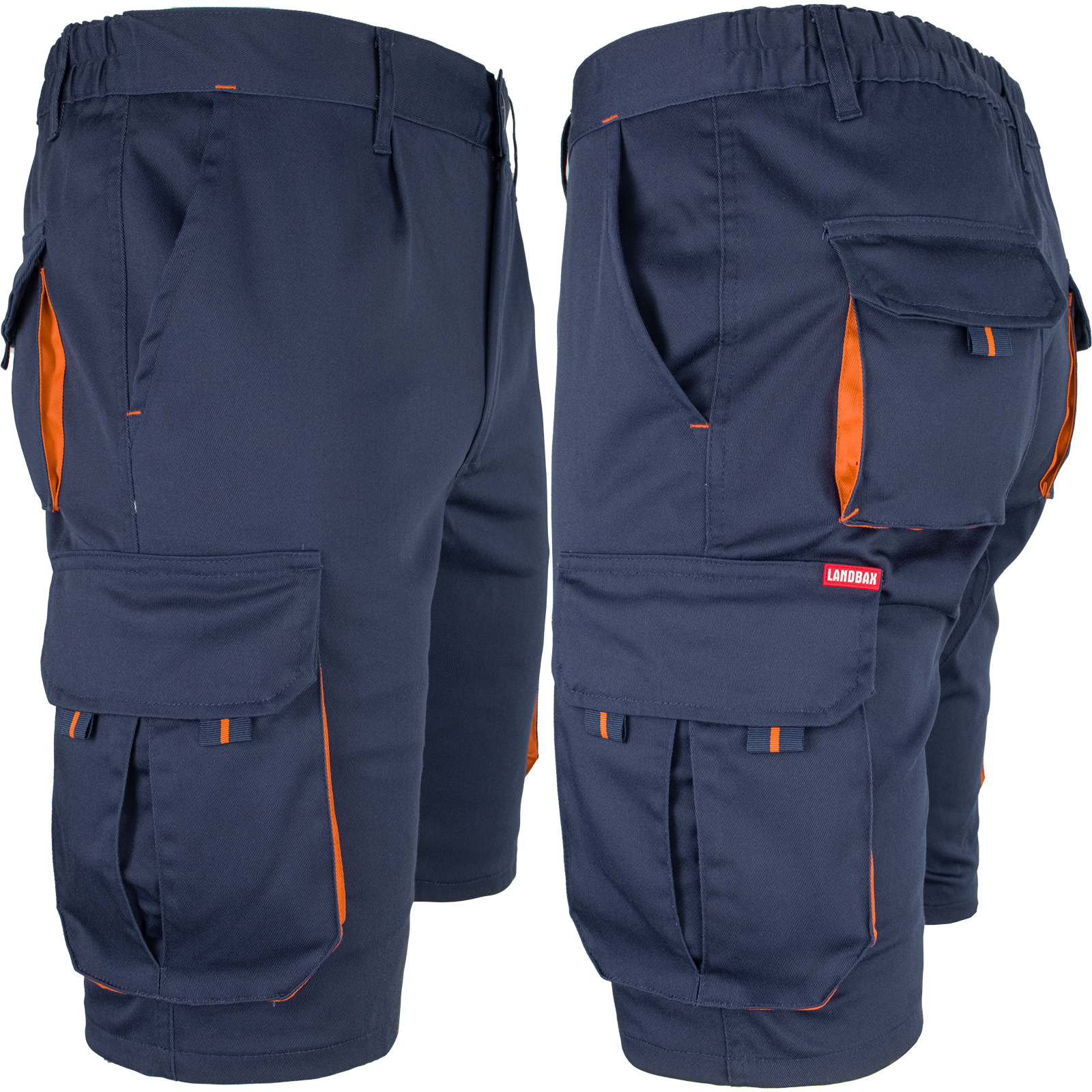 Montérkové kraťasy s elastanom MANNLAND NAVY ORANGE Montérkové kraťasy s elastanom MANNLAND NAVY ORANGE