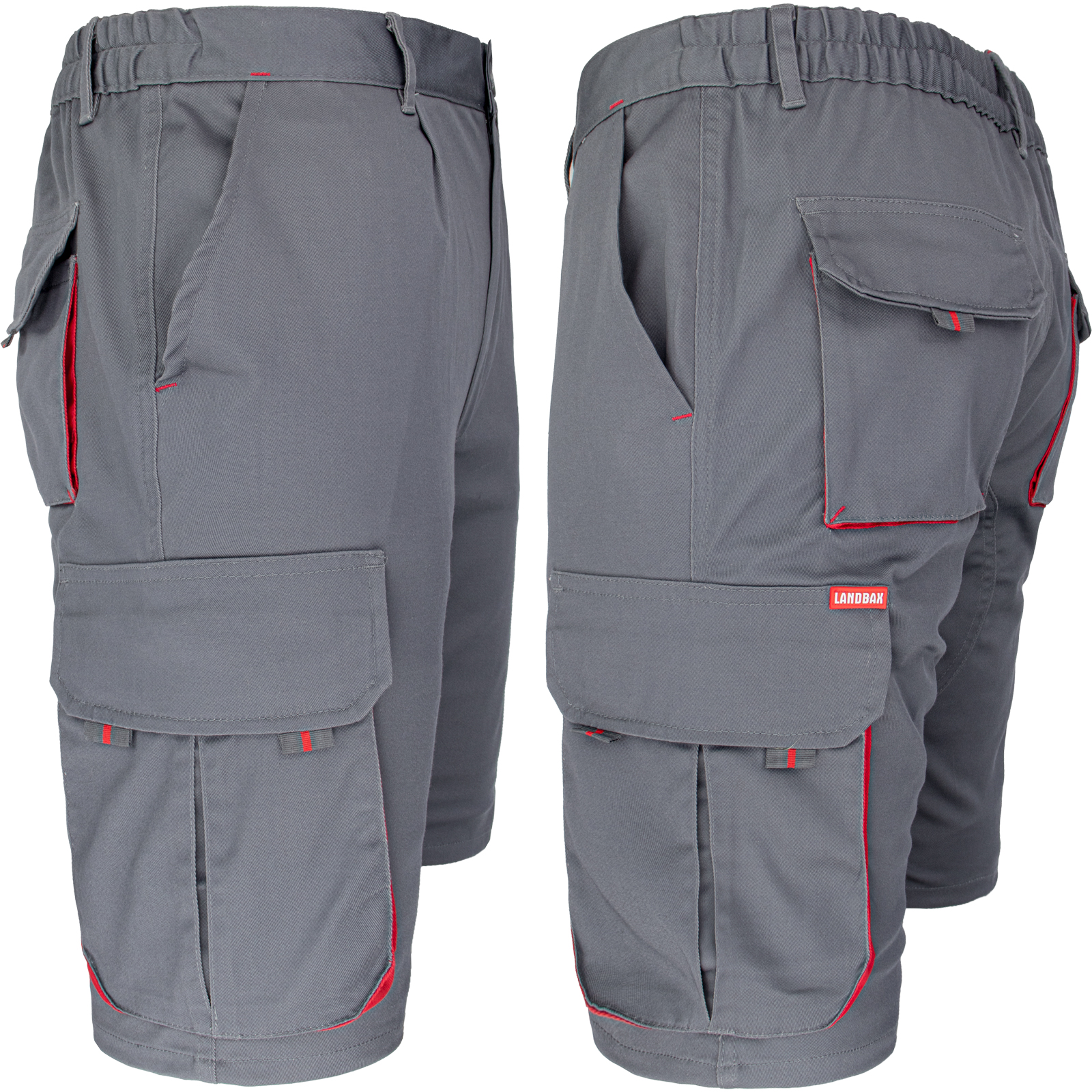 Montérkové kraťasy s elastanom MANNLAND GREY RED Montérkové kraťasy s elastanom MANNLAND GREY RED