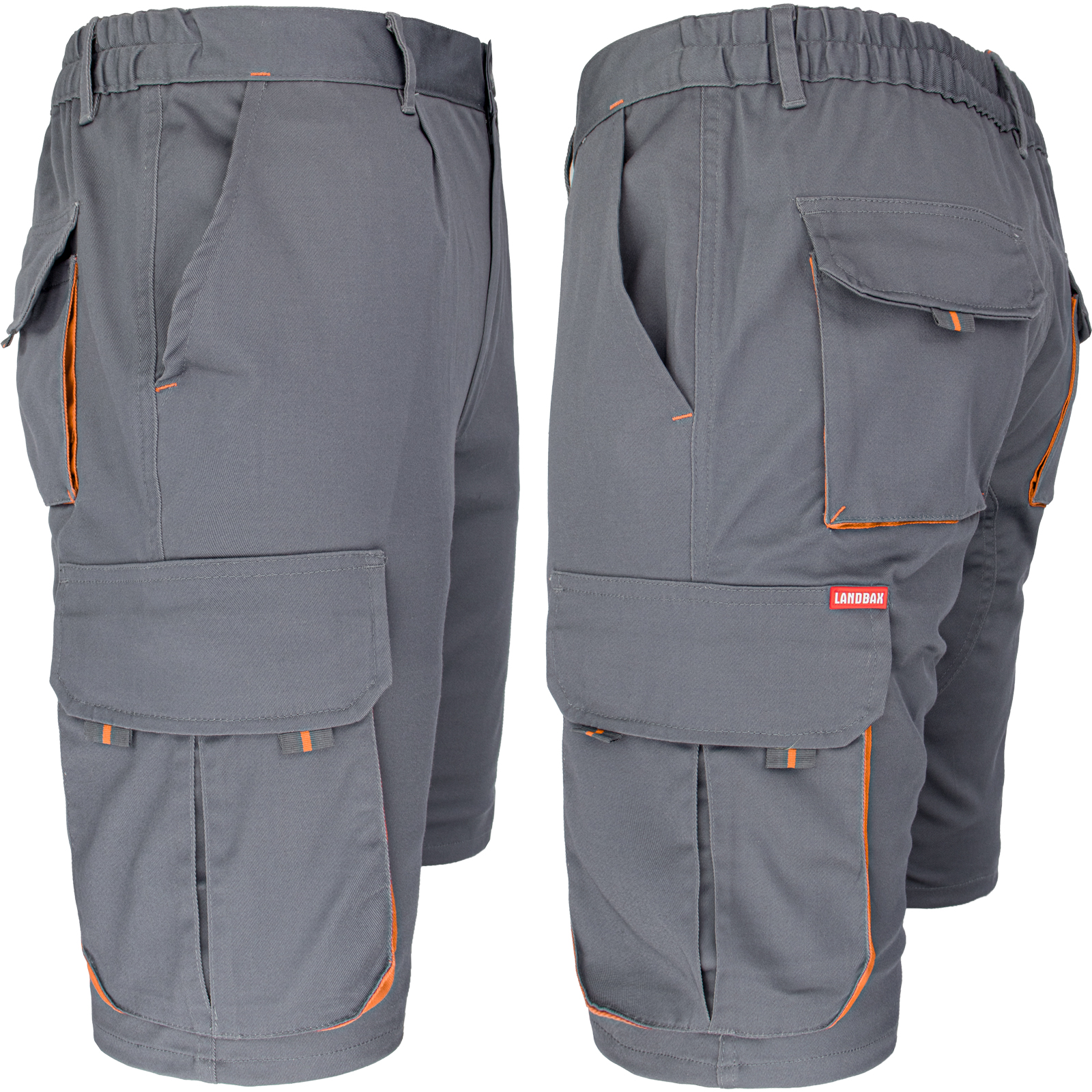 Montérkové kraťasy s elastanom MANNLAND GREY ORANGE Montérkové kraťasy s elastanom MANNLAND GREY ORANGE