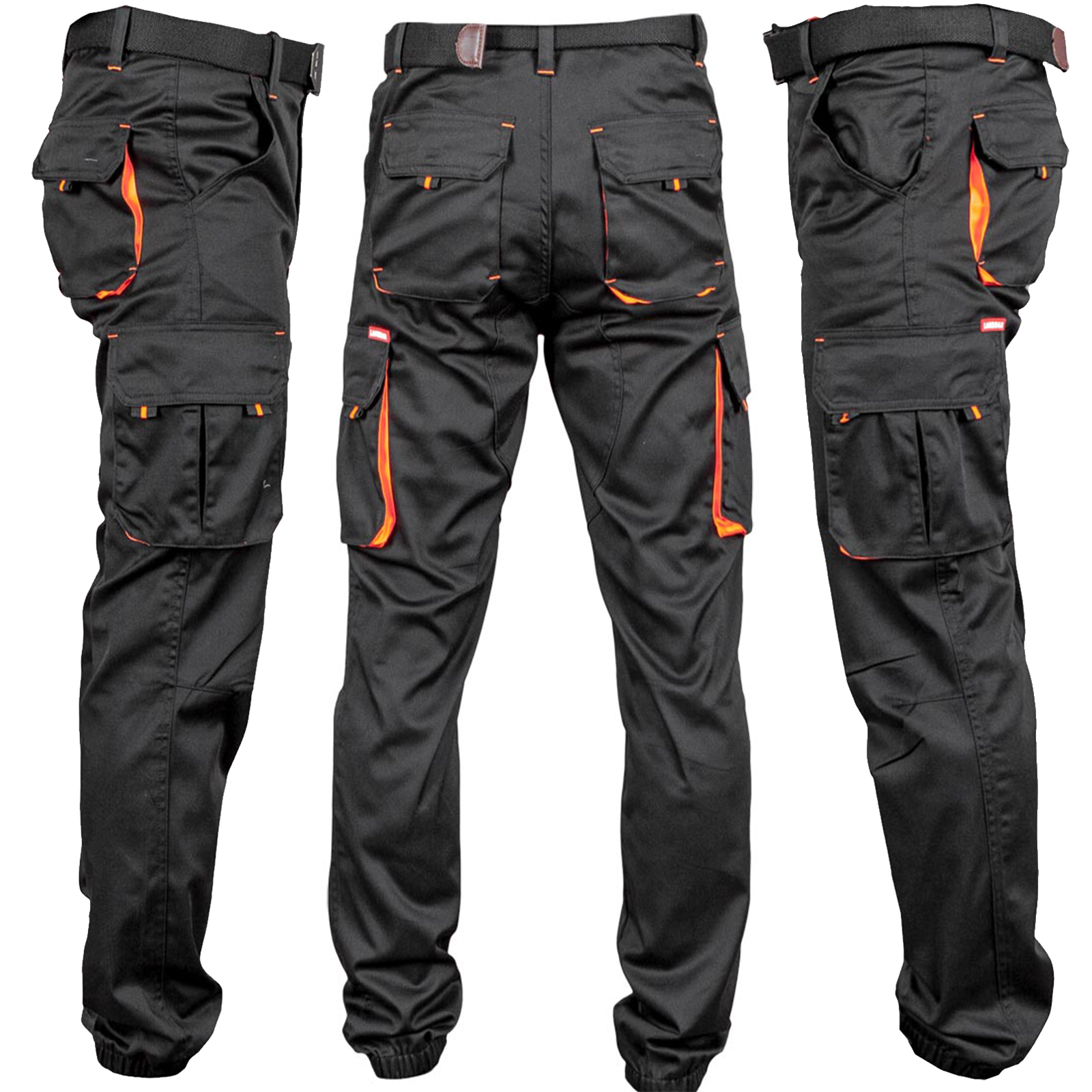 Pracovné nohavice s elastanom MANJOG BLACK ORANGE Pracovné nohavice s elastanom MANJOG BLACK ORANGE
